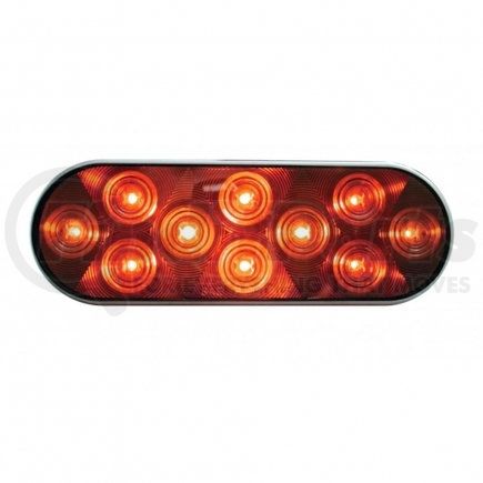39815 by UNITED PACIFIC - Auxiliary Light - 10 LED, Oval, Red, LED/Chrome Lens