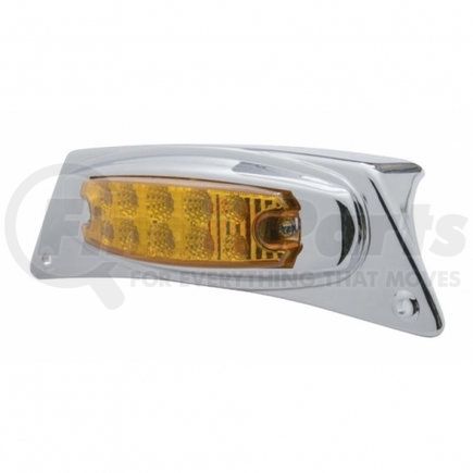 39872 by UNITED PACIFIC - Fender Light Bracket - Chrome, with 10 LED Reflector Light, Amber LED/Amber Lens