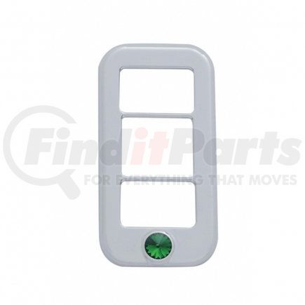 42043 by UNITED PACIFIC - Rocker Switch Cover - with 3 Openings, with Green Diamond, for Freightliner
