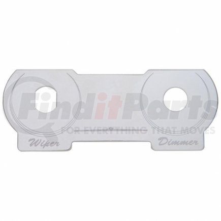 48424 by UNITED PACIFIC - Switch Mounting Plate - Dimmer & Wiper, Stainless, for Peterbilt