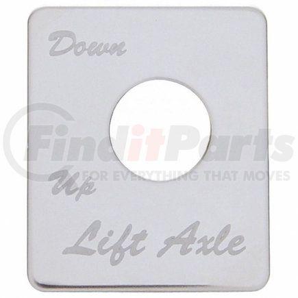 48445 by UNITED PACIFIC - Switch Mounting Plate - Lift Axle (Down/Up), Stainless, for Peterbilt
