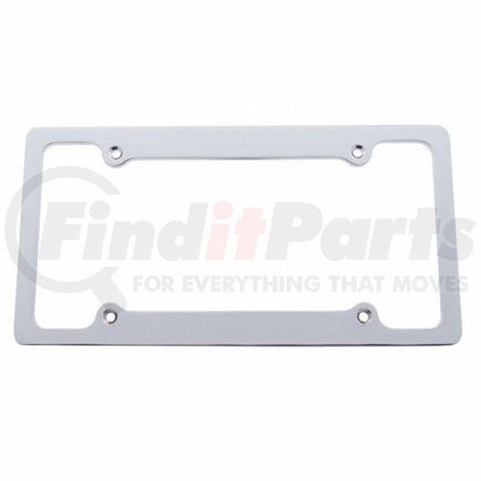 50053 by UNITED PACIFIC - License Plate Frame - Billet Aluminum, Brushed, Fits Standard U.S. & Canadian 6" X 12" License Plates