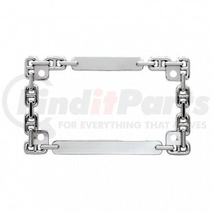 50076 by UNITED PACIFIC - License Plate Frame - Chrome, Chain Motorcycle
