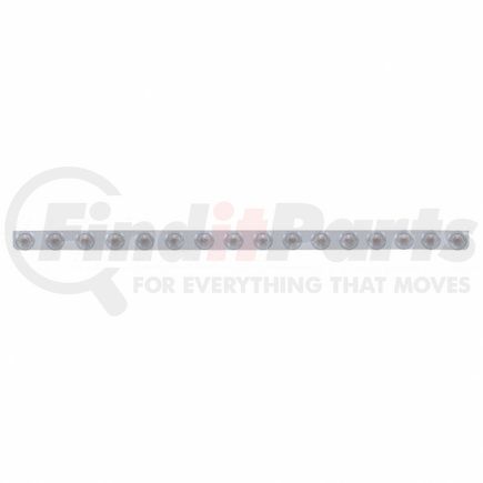 62849 by UNITED PACIFIC - Bumper Light Bar - Stainless, Beehive, with Bracket, Clearance/Marker Light, Amber LED, Clear Lens, Stainless Steel, with Chrome Flat Bezel, 9 LED Per Light