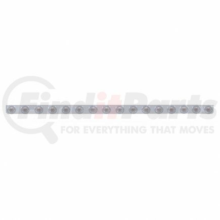 62851 by UNITED PACIFIC - Bumper Light Bar - Stainless, Beehive, with Bracket, Clearance/Marker Light, Red LED, Clear Lens, Stainless Steel, with Chrome Flat Bezel, 9 LED Per Light