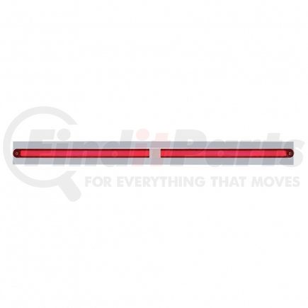 63812 by UNITED PACIFIC - Mud Flap Hanger - Mud Flap Plate, Top, Chrome, with Two 24 LED 12" "Glo" Light Bars, Red LED/Red Lens, Dual Housing