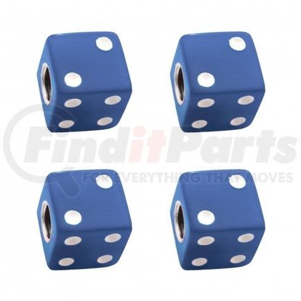 70008 by UNITED PACIFIC - Tire Valve Stem Cap - Blue, Dice, with White Dots