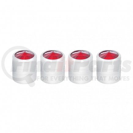 70059 by UNITED PACIFIC - Tire Valve Stem Cap - Chrome, Round, with Red Diamond