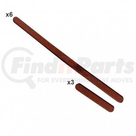 70258-7 by UNITED PACIFIC - Pedal Pad Trim - Replacement Pedal Inserts, Wood, for Peterbilt