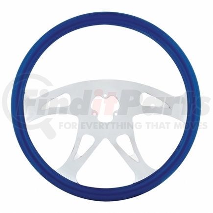 88226 by UNITED PACIFIC - Steering Wheel - Blue Steering Wheel with Chrome Spokes- "Boss"