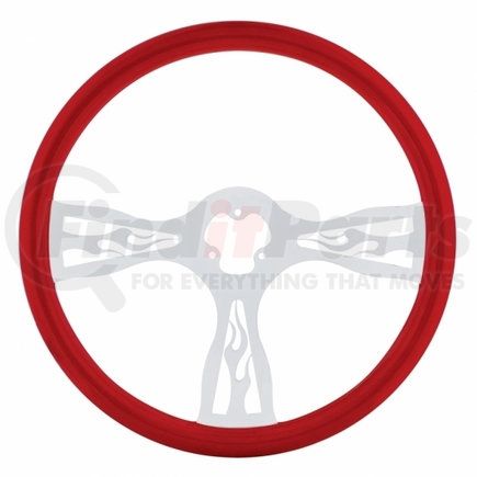 88243 by UNITED PACIFIC - Steering Wheel - Red, with Chrome Spokes, "Flame"