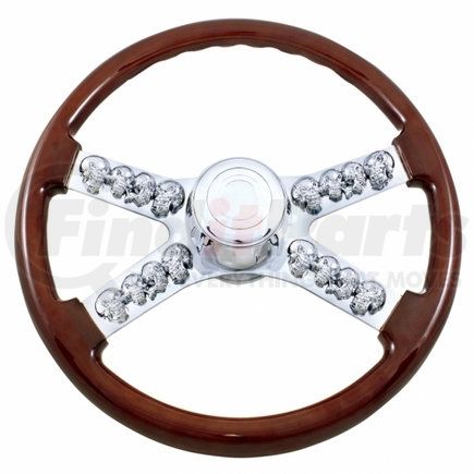 88128 by UNITED PACIFIC - Steering Wheel - 18" Skull, with Hub, for Freightliner 1989-July 2006