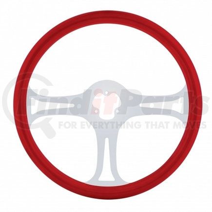 88247 by UNITED PACIFIC - Steering Wheel - Red, with Chrome Spokes, "Blade"