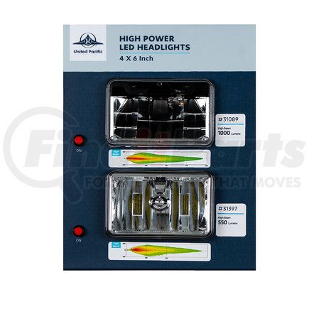99145 by UNITED PACIFIC - Point of Purchase Display - For 4" x 6" Lights and High Beam Lights 31089 & 31397