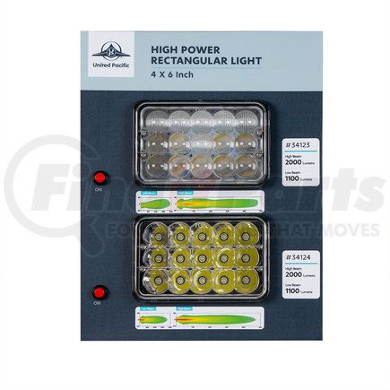 99147 by UNITED PACIFIC - Point of Purchase Display - For 4" x 6" High Power Lights