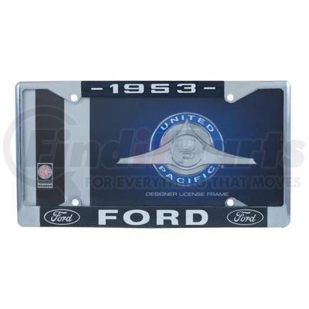 A9049-53 by UNITED PACIFIC - License Plate Frame - Chrome, for 1953 Ford Car and Truck