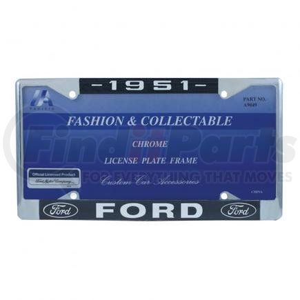 A9049-51 by UNITED PACIFIC - License Plate Frame - Chrome, for 1951 Ford Car and Truck