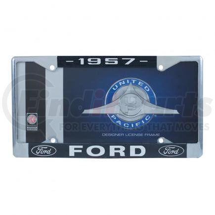 A9049-57 by UNITED PACIFIC - License Plate Frame - Chrome, for 1957 Ford Car and Truck