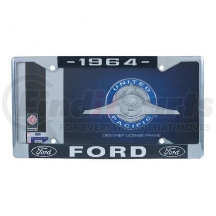 A9049-64 by UNITED PACIFIC - License Plate Frame - Chrome, for 1964 Ford Car and Truck