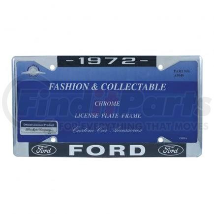 A9049-72 by UNITED PACIFIC - License Plate Frame - Chrome, for 1972 Ford Car and Truck