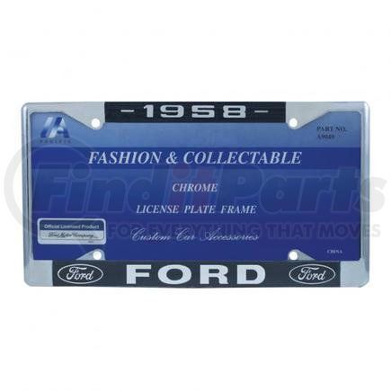 A9049-58 by UNITED PACIFIC - License Plate Frame - Chrome, for 1958 Ford Car and Truck