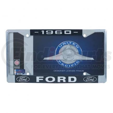 A9049-60 by UNITED PACIFIC - License Plate Frame - Chrome, for 1961 Ford Car and Truck