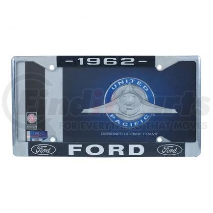 A9049-62 by UNITED PACIFIC - License Plate Frame - Chrome, for 1962 Ford Car and Truck