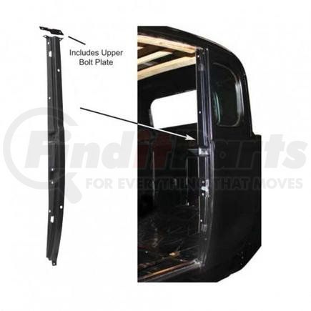 B20123 by UNITED PACIFIC - B-Pillar Door Striker Jamb - Black, Steel, Driver Side, for 1932 Ford 5-Window Coupe
