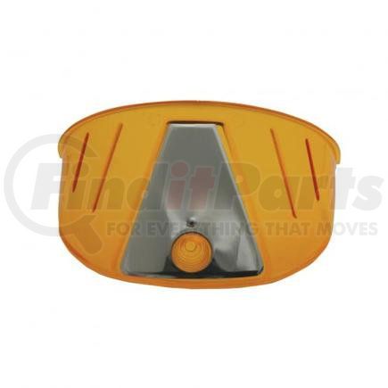 C2001A by UNITED PACIFIC - Headlight Visor - 7 inches, Amber, with Stainless Steel Accent Plate