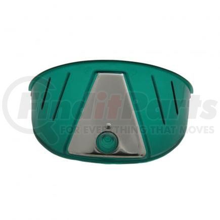 C2001G by UNITED PACIFIC - Headlight Visor - 7 inches, Green, with Stainless Steel Accent Plate