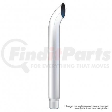 C3-85-036 by UNITED PACIFIC - Exhaust Stack Pipe - 8", Curved, Reduce To 5" O.D. Bottom, 36" L