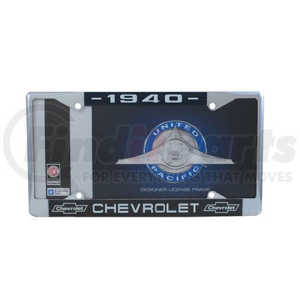 C5041-40 by UNITED PACIFIC - License Plate Frame - Chrome, for 1940 Chevrolet Car and Truck
