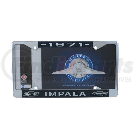 C5043-71 by UNITED PACIFIC - License Plate Frame - Chrome, for 1971 Chevy Impala