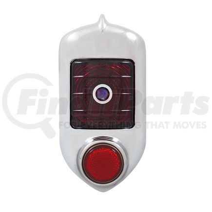 C515203-BD by UNITED PACIFIC - Tail Light - Red Lens, with Blue Dot, Chrome Bezel, for 1951-1952 Chevy Passenger Car