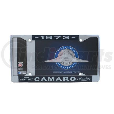 C5044-73 by UNITED PACIFIC - License Plate Frame - Chrome, for 1973 Chevy Camaro