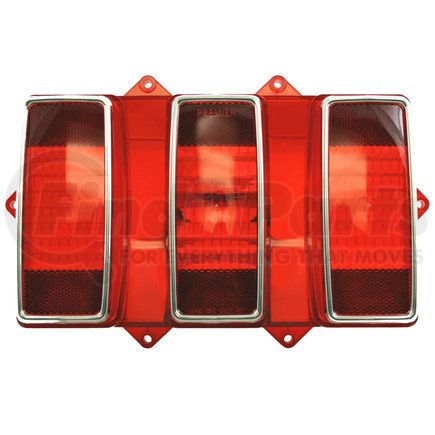 F6901 by UNITED PACIFIC - Tail Light Lens - With Stainless Steel Trim, for 1969 Ford Mustang