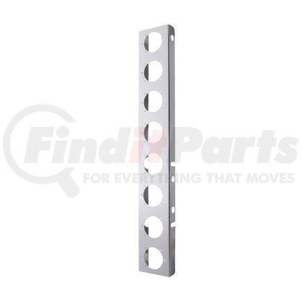 30031 by UNITED PACIFIC - Light Bar Bracket - Stainless Steel, 16 LED Cutout, with 2" Incandescent Flat Lights & Stainless Steel Bezel, for Peterbilt