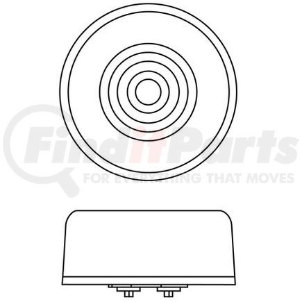 37017BRK by UNITED PACIFIC - Clearance/Marker Light - "Glo" Light, Red LED/Red Lens, 2.5", 9 LED, with Grommet and Plug