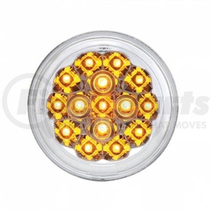 37118 by UNITED PACIFIC - Turn Signal Light - 15 LED 2 3/8", Amber LED/Clear Lens, for Harley