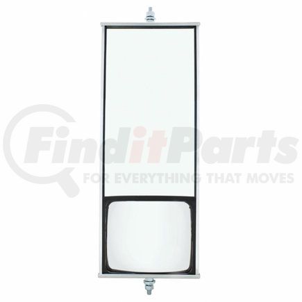 60008 by UNITED PACIFIC - West Coast Mirror - 6" x 16", Stainless Steel, with Convex Lower Mirror, Non Heated