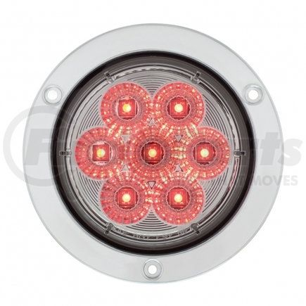 36914 by UNITED PACIFIC - Brake/Tail/Turn Signal Light - 7 LED 4" Deep Dish, Red LED/Clear Lens