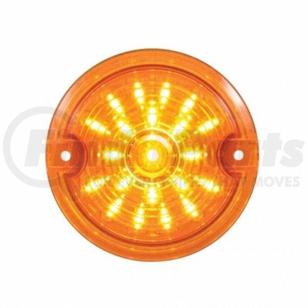 37200 by UNITED PACIFIC - Turn Signal Light - 21 LED 3.25" Harley Signal Light, with 1156 Plug, Amber LED/Amber Lens
