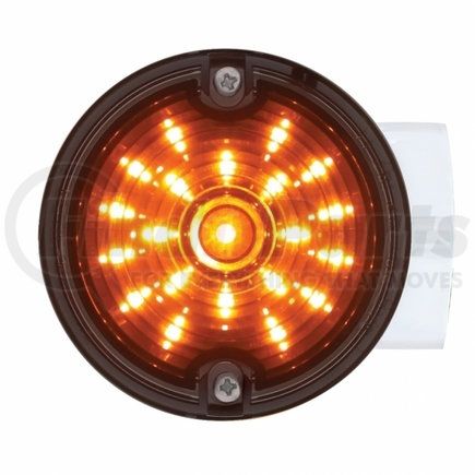 31212 by UNITED PACIFIC - Turn Signal Light - 21 LED 3.25" Harley Signal Light, with Housing, Amber LED/Smoke Lens