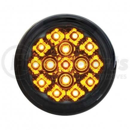 37119 by UNITED PACIFIC - Turn Signal Light - 15 LED 2 3/8", Amber LED/Smoke Lens, for Harley