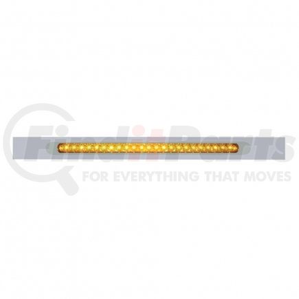 37318 by UNITED PACIFIC - Mud Flap Hanger - Mud Flap Plate, Top, Chrome, with 23 SMD LED Light Bar & Bezel, Amber LED/Amber Lens