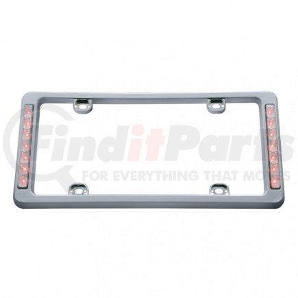 50122 by UNITED PACIFIC - License Plate Frame - 14 LED, Chrome, Red LED/Clear Lens