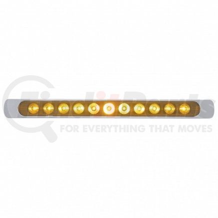 39250 by UNITED PACIFIC - Light Bar - Stainless, with Bracket, Parking/Turn/Clearance Light, Amber LED and Lens, Chrome/Plastic Housing, 11 LED Light Bar