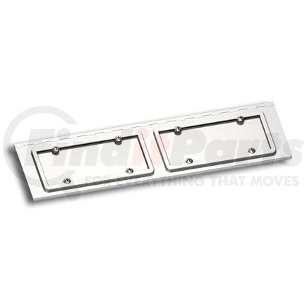 29131 by UNITED PACIFIC - License Plate Frame - 430 Stainless Steel, Dual License Plate/Swing Plate, for All Peterbilt Models