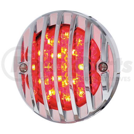 110661 by UNITED PACIFIC - Tail Light - Passenger Side, Chrome Grille Bezel, 17 LED, Red Lens, For 1933-1936 Ford Truck