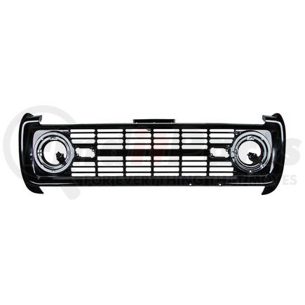110513 by UNITED PACIFIC - Grille - Black, Die Stamped, Black EDP, without Lettering, for 1966-1968 Ford Bronco